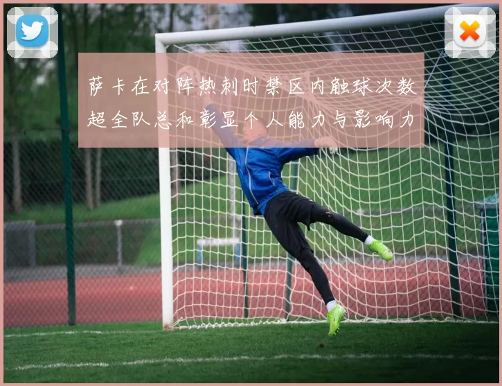 萨卡在对阵热刺时禁区内触球次数超全队总和彰显个人能力与影响力